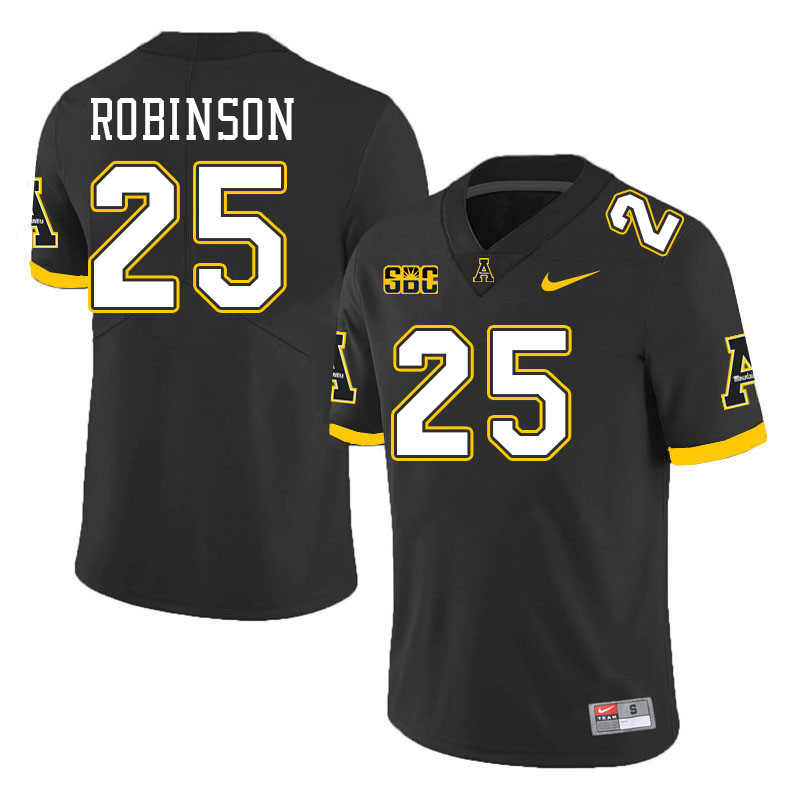 Appalachian State Mountaineers #25 Ahmad Robinson College Football Jerseys Stitched-Black